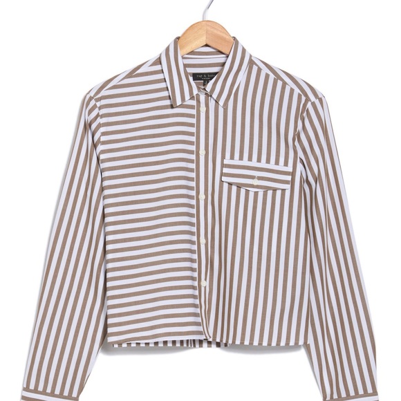 rag & bone Tops - Rag & Bone Mina Stripe Crop Shirts